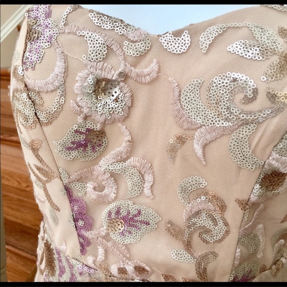 Speechless Strapless Floral Sequined Maxi Juniors3 - Picture 2 of 4